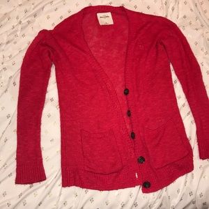 Red Abercrombie Kids cardigan